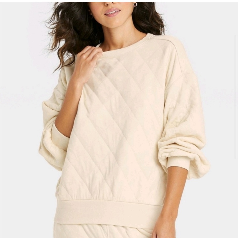 Universal Thread Quilted Pullover Sweatshirt In M… - image 1
